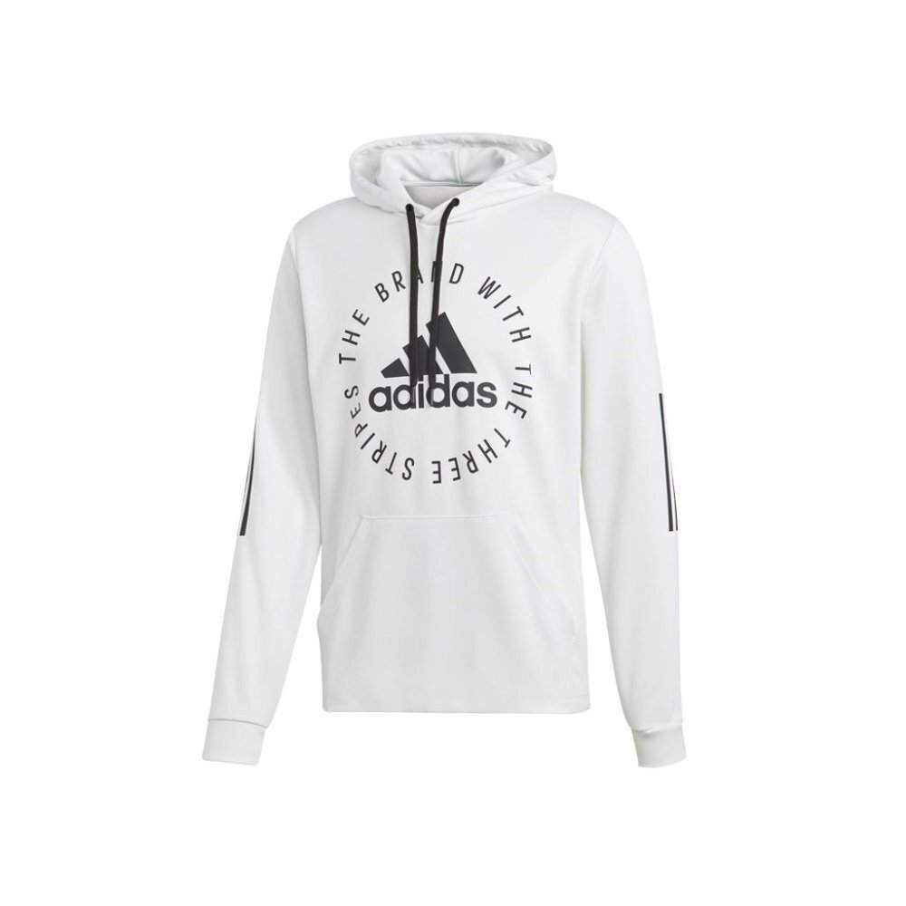 adidas Sport ID Pullover Hoodie White Black Graphic Size M - Picture 3 of 11